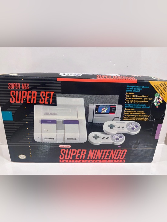 Nintendo Other - Super Nintendo SNES Super Set SNS-001 Original Box 2 Controllers Manuals Vintage